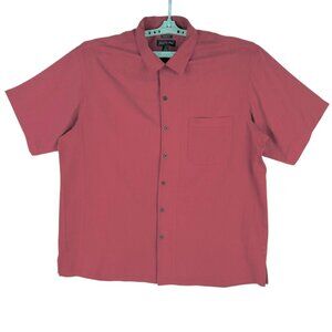 Joseph & Feiss Men's Classic Fit Red Short Sleeve Button-Up Shirt XXL 100% Silk